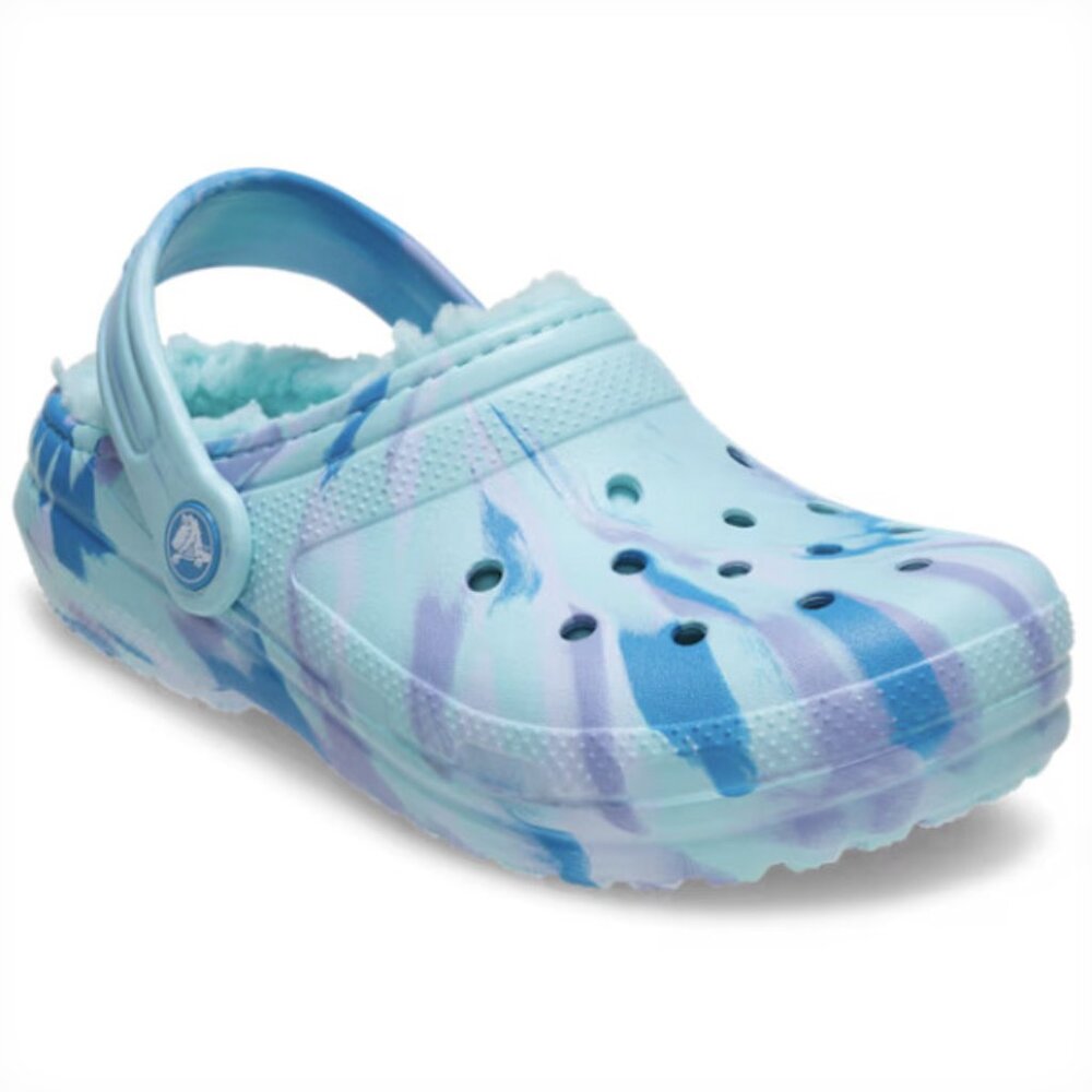 NEW Crocs Kids' Sizes 11-1 Classic Lined Marbled Clog - Glacier